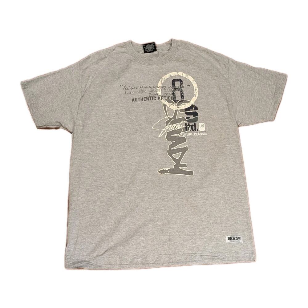Vintage Shady Ltd Eminem T Shirt Gray Graphic Rap Tee Y2K 2000s Rare Big Logo L